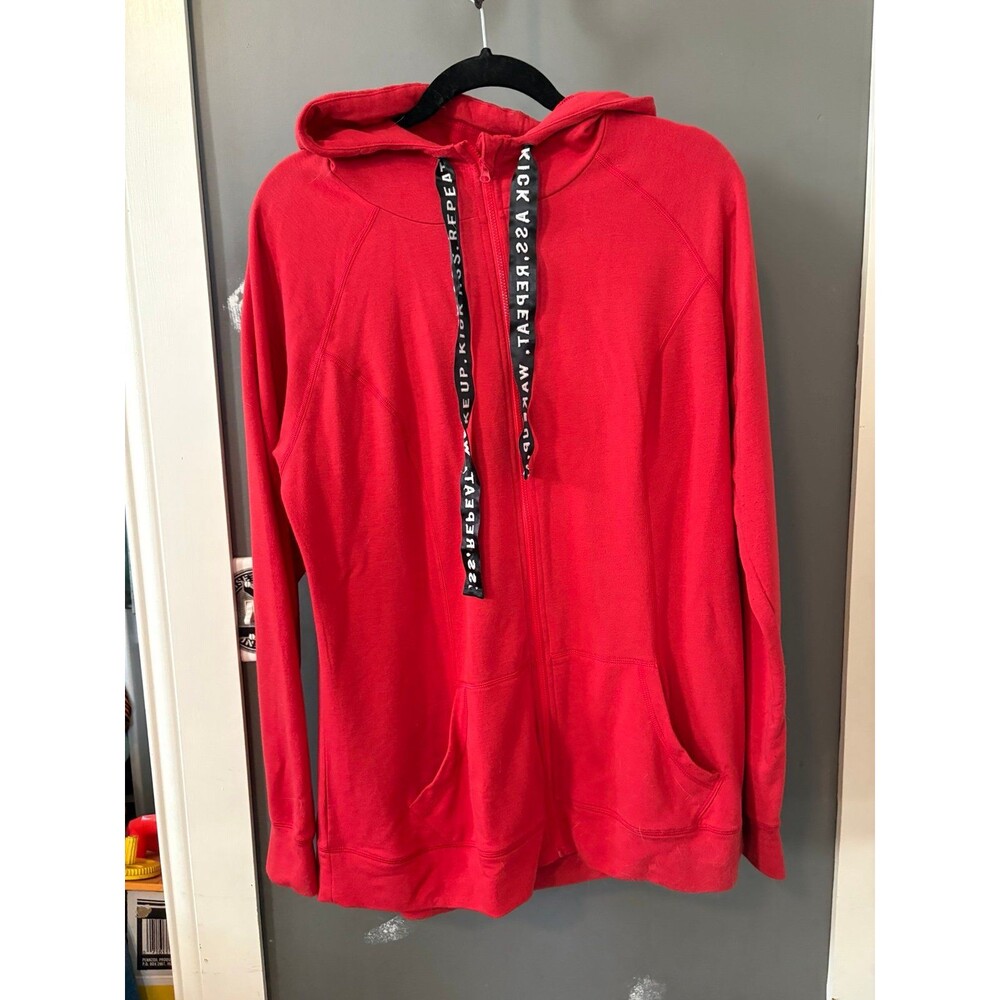 Torrid size 2 red wake up kick repeat hoodie active sweatshirt